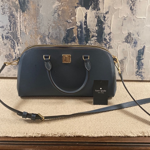 💙NWT Kate Spade New York Phoebe Refined Grain Bluestone  Small Handbag - Picture 4 of 16